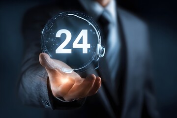 24-7 Customer Support Service Concept.