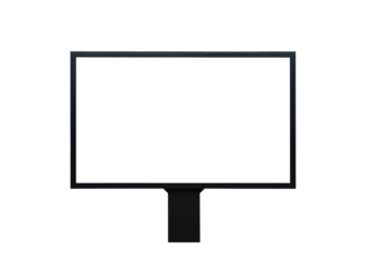 Isolated Blank White Screen Display on Black Frame