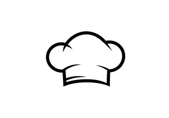 Isolated Chef Hat Simple Black Line Icon