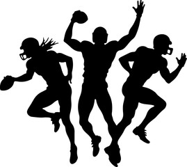 Fototapeta premium American Football Team Celebrating Victory Silhouette vector Bundle