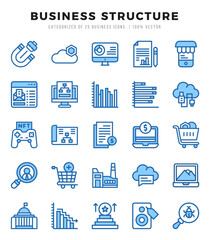 Business Structure. Two Color icons Pack. vector illustration.
