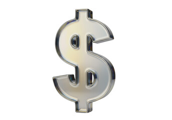 Isolated Silver Dollar Sign Symbol