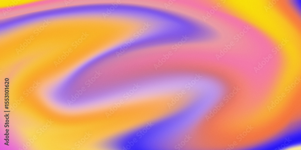 Poster vibrant swirling abstract gradient with noise and blur on transparent background. mix of yellow, ora