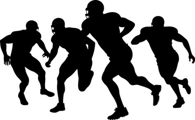 American football players  sports, action  vector bundle
