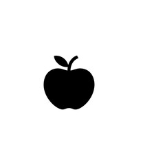 Simple Black Apple Icon Graphic 