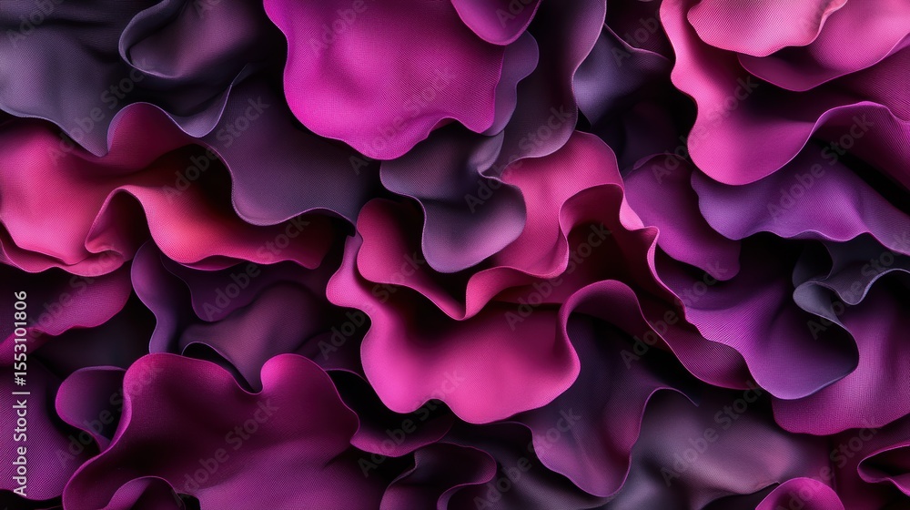 Poster a mesmerizing abstract representation featuring flowing waves of pink and purple colors, evoking a s
