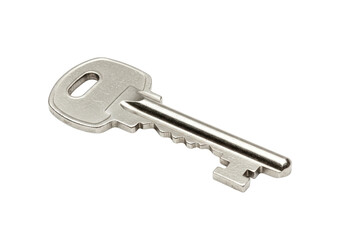 Isolated Silver Metal Key for Security