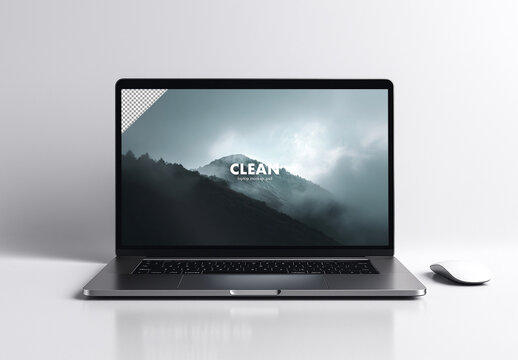 Clean front view laptop mockup