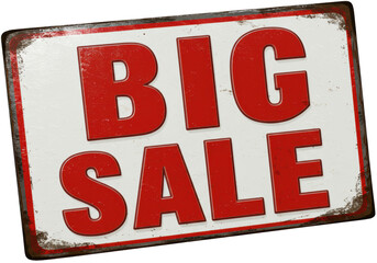 Isolated Vintage Big Sale Sign with Rusty Edges