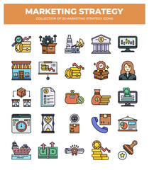 Collection of 25 Marketing Strategy Icons: Boost Your Business Growth