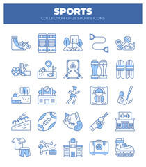 Collection of 25 Sports Icons. Equipment. Activities. and More