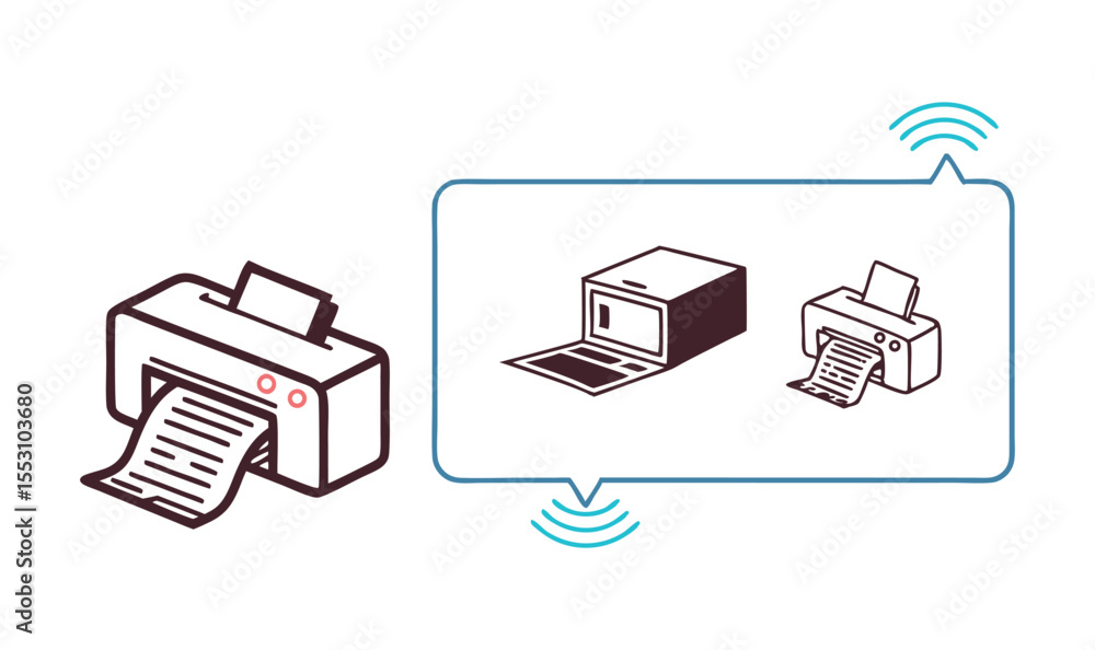 Aufkleber printing machine icon set in vector illustration style for web and office design.