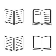 Book icon. Literature book icons collection. Textbook icons
