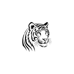 Bengal tiger head silhouette vector 