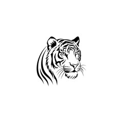 Bengal tiger head silhouette vector 