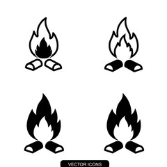 Fire icon collection. Fire flame symbol. concept flame fire icon