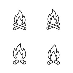 Fire icon collection. Fire flame symbol. concept flame fire icon