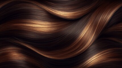 Flowing brunette hair waves abstraction