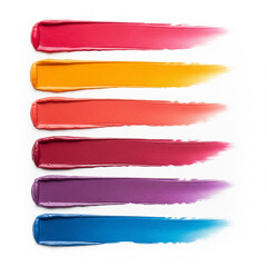 Obraz premium 6 rainbow color thick horizontal lines lipsticks 