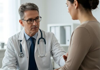 Doctor providing compassionate care and support to a patient during a consultation, emphasizing empathy and understanding in healthcare.
