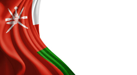 The flag of oman draped in a corner. transparent, png, 