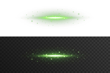 Green glowing line with horizontal beam, soft flare glow, and futuristic light shine. Perfect for...