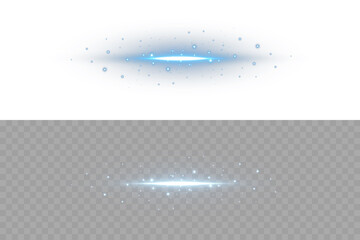 Light effect with glowing blue stripe and sparkle beam on transparent background. Suitable for video effects, motion graphics, or luxury neon-themed digital presentations.