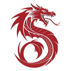 Chinese New Year celebration with Dragon illustration in vintage art style
