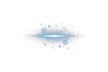 Bright electric blue light beam with shine and flare. Ideal for HUD design, sci-fi projects,...