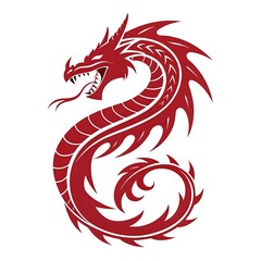 Chinese New Year celebration with Dragon illustration in vintage art style
