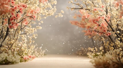 Fototapeta premium Enchanted Spring Blossom Pathway Background