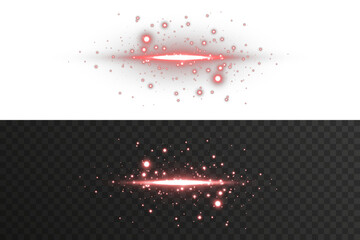 Neon red light with bright glow and vector line form. Isolated on white for use in motion graphics,...