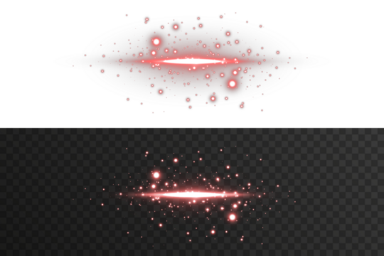 Neon red light with bright glow and vector line form. Isolated on white for use in motion graphics, tech illustrations, game UI, sci-fi presentations, or vibrant digital overlays featuring strong beam