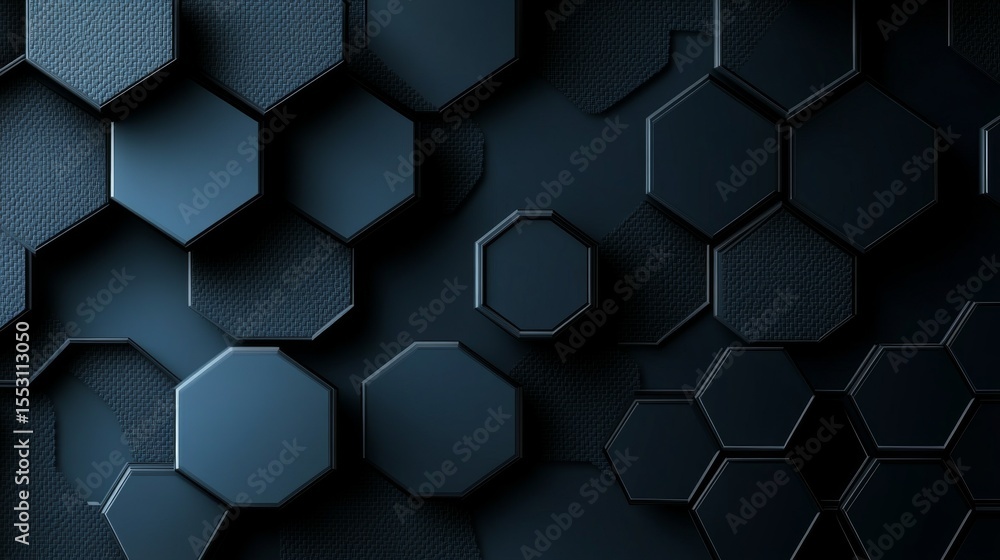 Poster chic monochromatic background with intricate hexagonal patterns for a modern and sophisticated look