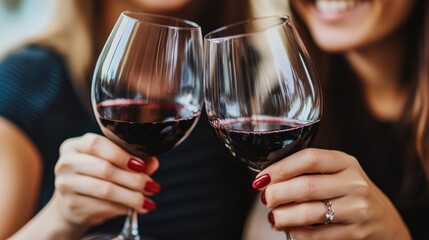 Two women toasting with wine (1)