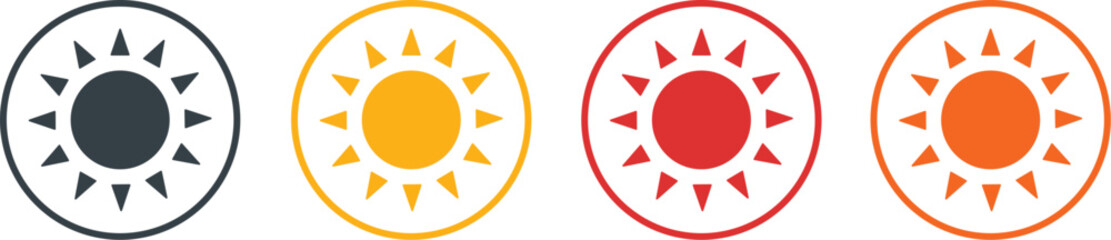 Sun icons collection. Sunny icon set, Vector Illustration