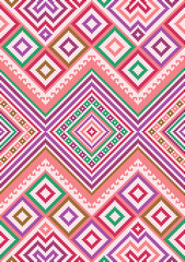 Seamless vector pattern with traditional Mexican Teenek Huastek embroidery symbols