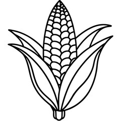 Obraz premium Minimal Corn Stalk Line Art