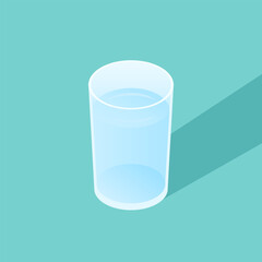 Illustration vector graphic glass of water isometric.