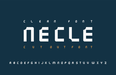 NECLE – Minimal Cut Out Display Font | Modern Typography for Logos & Tech Design