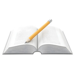 3D open book with pencil placed high quality commercial stock photo clean simple design detail background image clear visual high quality commercial stock photo clean simple design detail background i