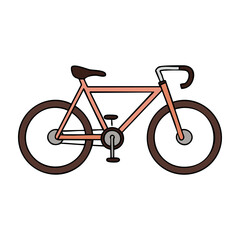 Fototapeta premium Bicycle design featuring a simple and modern style with orange frame and brown tires suitable for urban commuting. PNG image, transparent background