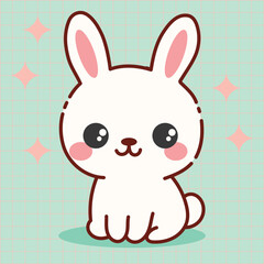 Cute Kawaii bunny Illustration – Adorable Cartoon Animal Character