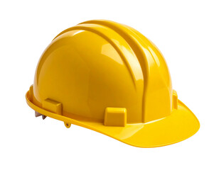 Yellow Construction Hard Hat in Side View isolated on  transparent background PNG