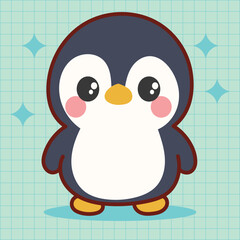 Cute Kawaii penguin Illustration – Adorable Cartoon Animal Character