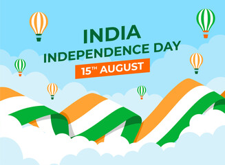 india independence day banner with flag