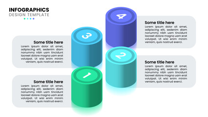Infographic template. 4 isometric columns with numbers