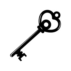 simple silhouette of an antique key