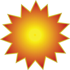 Bright Yellow Orange Sunburst Icon