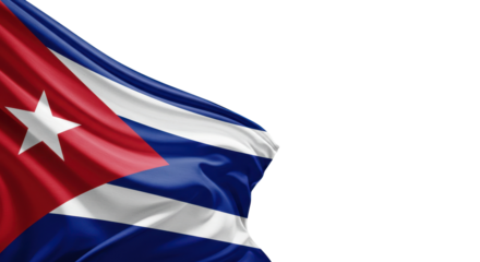 A waving cuban flag isolated on transparent background, png
